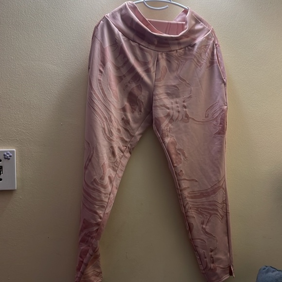 Gymshark Power Support Leggings Pink Marble Pockets High Rise Pull On Small - Picture 5 of 13